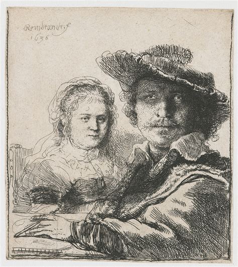 Self-portrait with Saskia, 1636 - Rembrandt - WikiArt.org