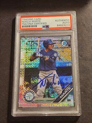 Noelvi Marte Signed 2019 Bowman Chrome Mega Box BCP 97 RC AUTO PSA PSA