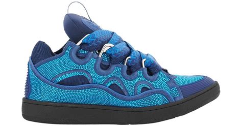 Lanvin Curb Sneakers Rhinestones Majorelle Blue For Men Lyst