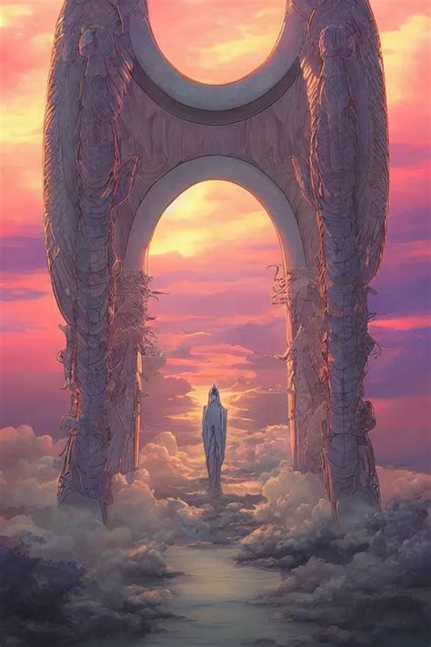 The Portal To Heaven By Hiroshi Yoshida And Moebius Stable Diffusion