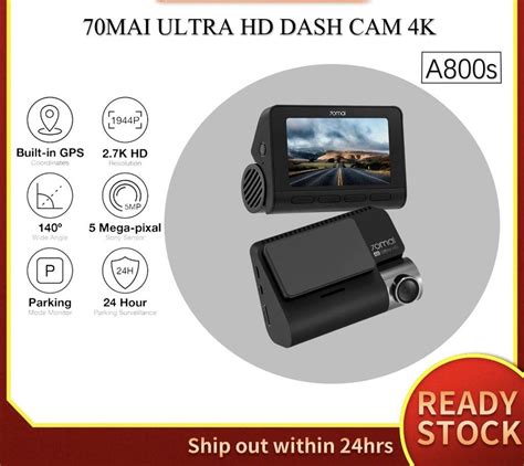 70MAI A800S 4K DASH CAM PRO PLUS WITH RC 06 REAR CAM READY STOCK