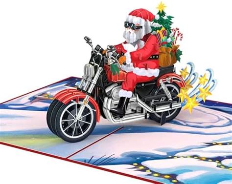 Papercrush Pop Up Biglietto Con Babbo Natale Sulla Moto Biglietto Di