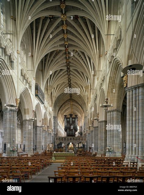 Exeter Cathedral Nave Stock Photo Alamy