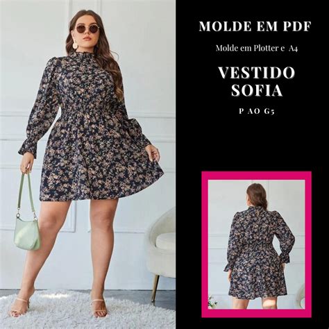 MOLDE VESTIDO SOFIA PLUS SIZE AMS Moldes Em PDF Hotmart