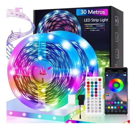 Tira de luces led genérica rgb 30m bluetooth app control música ritmo