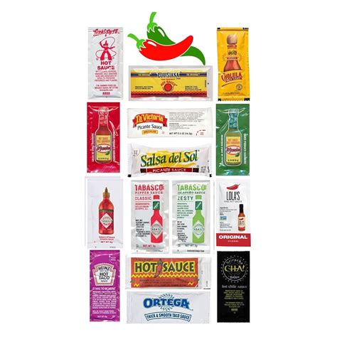 Amazon ULTIMATE Hot Sauce Packet Assortment Single Use Packet Variety Pack 100 Count