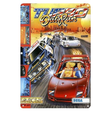 Turbo Out Run Sega Retro Video Game Metal Poster Tin Sign Cm