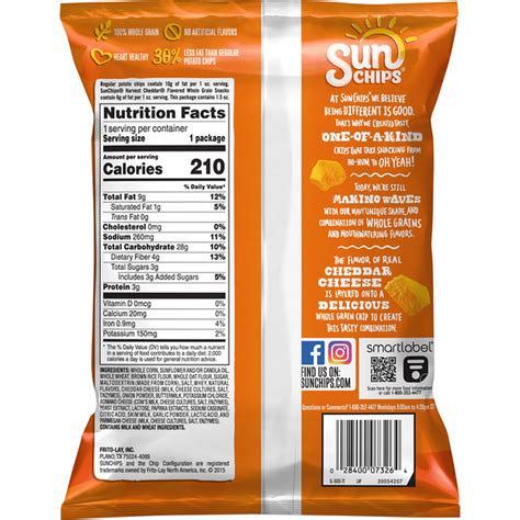 Sun Chips Snacks Harvest Cheddar Whole Grain 15 Oz Delivery Or