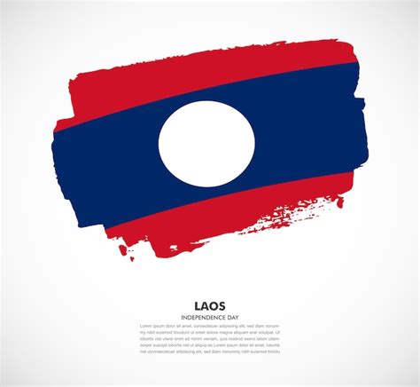 Premium Vector Elegant Hand Drawn Brush Flag Of Laos Country On White Background