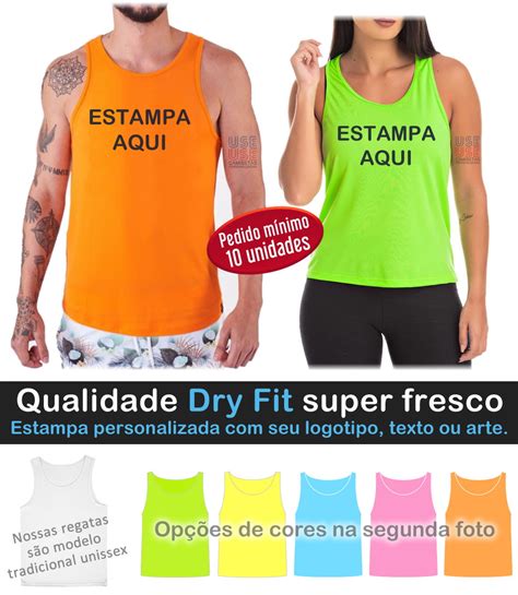 Camisetas Regata Dry Fit Estampa Personalizada Uniforme