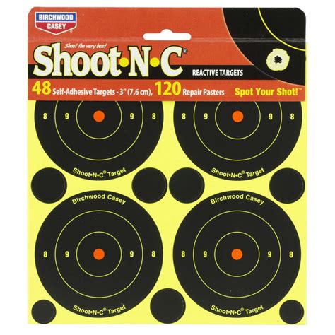 Birchwood Casey 34315 Shoot N C Self Adhesive Paper 3 Bullseye Yellow