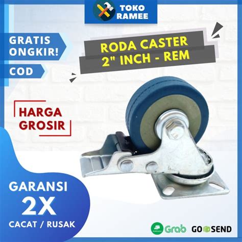 Roda Rem Inch Troli Caster Etalase Troly Karet Nylon Kulkas Kursi