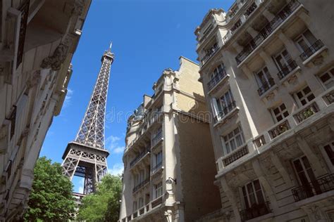 Street View On Eiffel Tower In Paris France Stock Photo Image Of