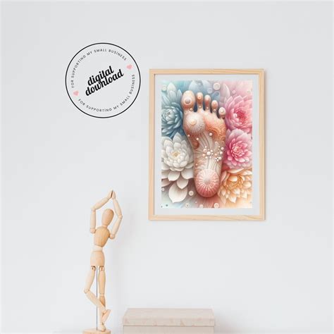 Reflexology Chart Foot Reflexology Massage Therapist Office Decor