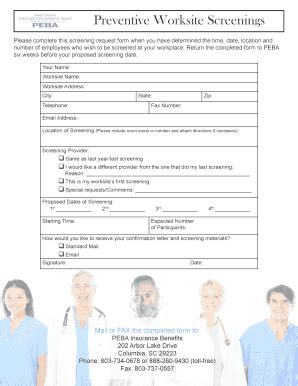 Fillable Online Eip Sc Worksite Screening Request Form Eip Sc Fax