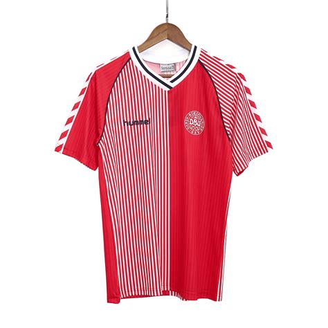 Camiseta Retro 1986 Dinamarca Primera Equipación Local Hombre Hummel