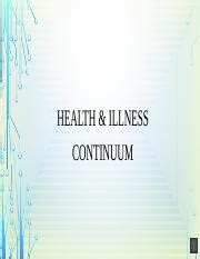 Voiced Over Power Point Health And Illness Continuim 1 Pptx HEALTH