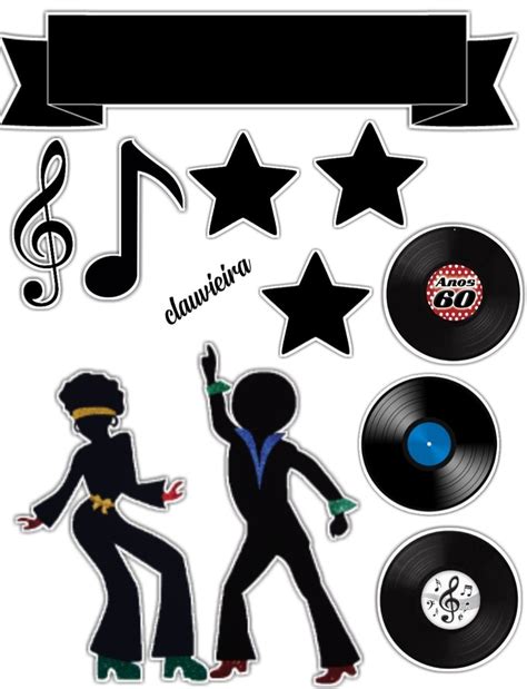 Topo De Rogerio E Disco Cake Silhouette Cake Topper Disco Theme