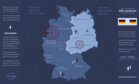 Deutsche Karte Aufgeteilt In West Und Ostdeutschland Mit Regionen Mit