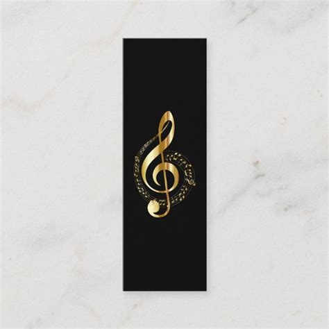 Music Treble Clef Chrome Personalized Mini Mini Business Card Zazzle