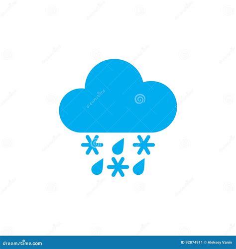 Sleet Weather Icon Isolated on White Background. Vector Illustration. Stock Vector ...