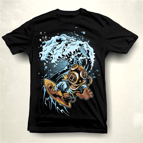 Scuba Surfing T Shirt Design For Sale Buy T Shirt Designs