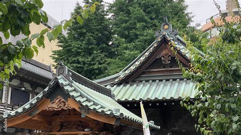 Foto Stock Detail Of Japanese Shrine Architectures Plum Floral As