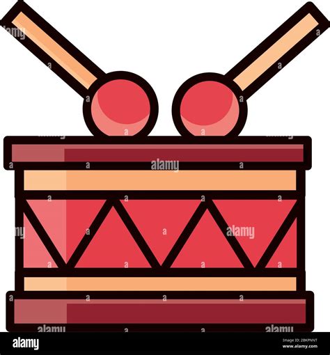 Musical Drum And Drumsticks Instrument Percussion Celebration Vector