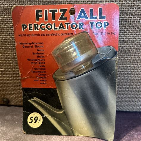 NOS FITZ ALL Glass Replacement Percolator Top Clear Coffee 13 16 1 1