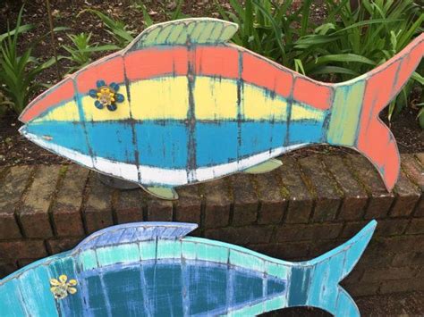 Fish Sign Tropical Wall Art Beach House Weathered Wood Decor Etsy