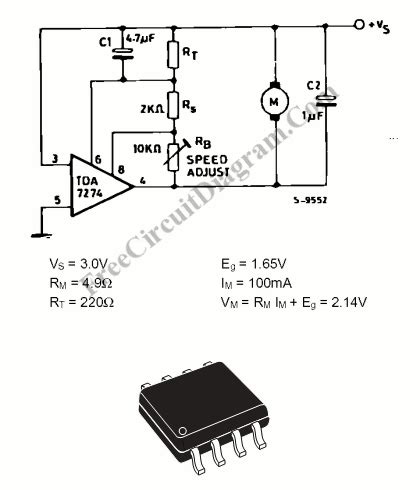 Small DC Motor Speed Controller – Electronic Circuit Diagram