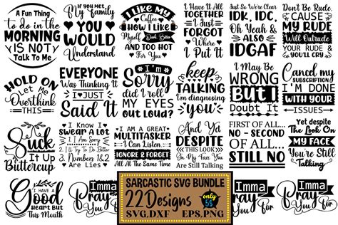 Sarcastic Svg Bundlefunny Svg Bundle Graphic By Dollarsmart · Creative