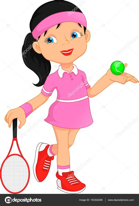 Girl Tennis Player Cartoon Stock Vector Image By Lawangdesign