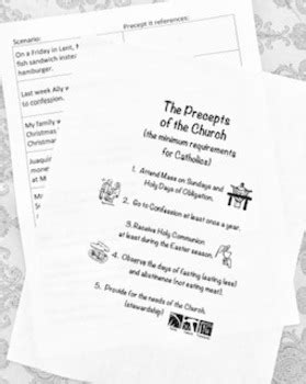 Precepts of the Church Worksheet (Catholic) by Little Disciples | TpT