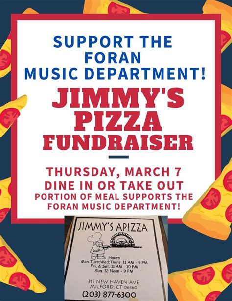 Foran Music Dept Fundraiser Jimmys Apizza Jimmys Apizza Milford