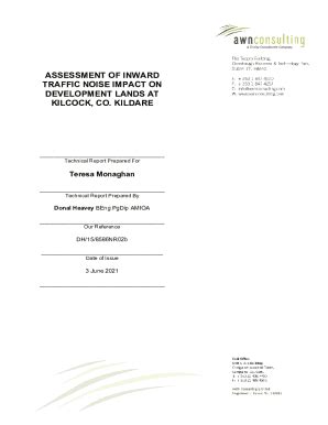 Fillable Online ASSESSMENT OF INWARD TRAFFIC NOISE IMPACT ON Fax