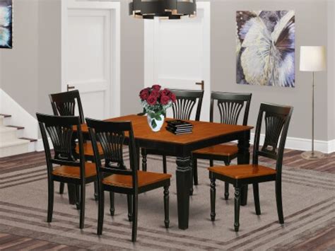 East West Furniture Weston Piece Wood Dining Room Table Set In Black