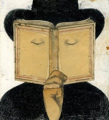 A Drawing Of A Person With A Book In Their Face