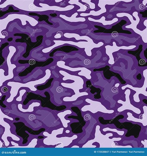 Vector Purple Camouflage Seamless Pattern For Your Design Fashionable