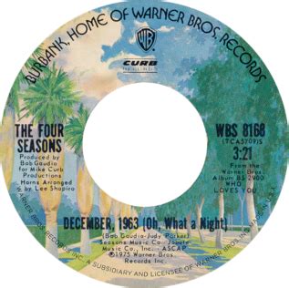 TIL That The Four Seasons Hit December 1963 Oh What A Night