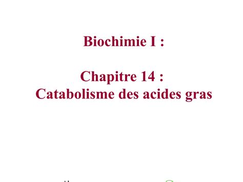 Solution Biochimie Catabolisme Acides Gras Studypool