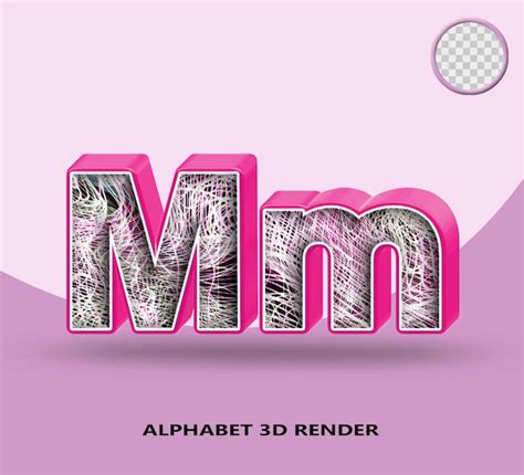 Premium Psd D Render Alphabet Line Pink Glosy With Abstract Wave Line