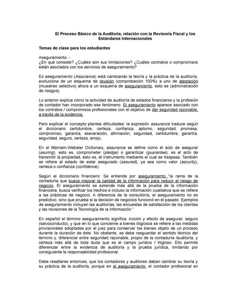 Auditoria de E F Revisor Ãa Fiscal y Est Ãndares Internacionales