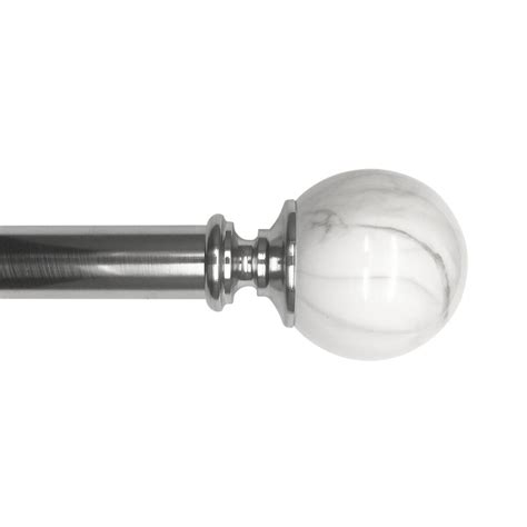 Home Decorators Collection White Marble Ball Finial For 2in Curtain Rod