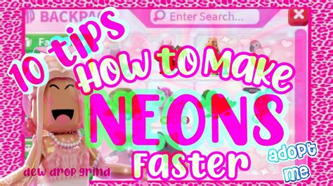 How To Make Neons Faster In Adopt Me Helpful Tips Youtube