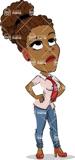 Flat Cartoon African American Girl Rolling Eyes Graphicmama