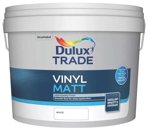 Dulux Trade Ltr White Vinyl Matt Emulsion Paint Screwfix