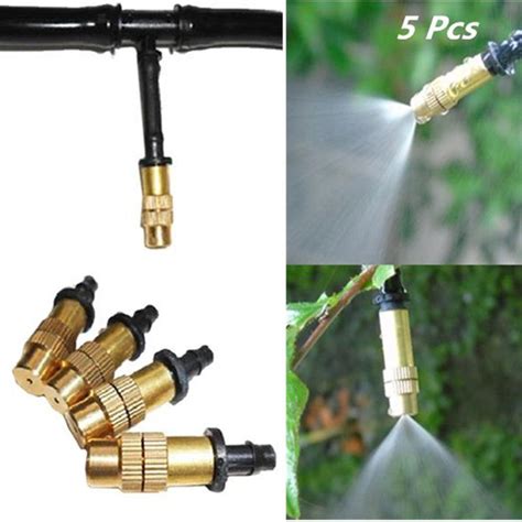 Pcs Garden Spray Nozzle Adjustable Brass Misting Hose Connector