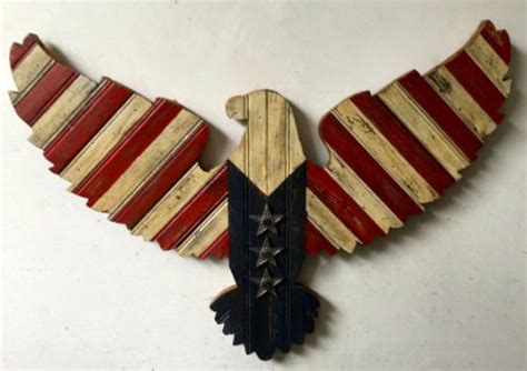 Carved Wooden American Flag Eagle With Unique Chisel Texture Artofit