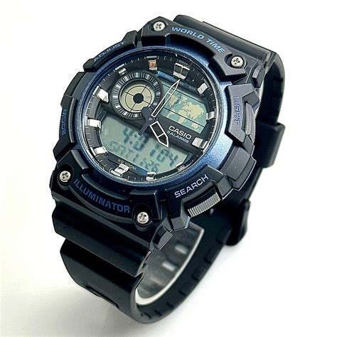 Mens Casio World Time Analog Digital Sports Watch Aeq200w 2a